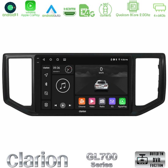 Clarion GL700 Series 8Core Android13 4+64GB VW Amarok 2017-2022 Navigation Multimedia Tablet 9" Με Carplay & Android Auto