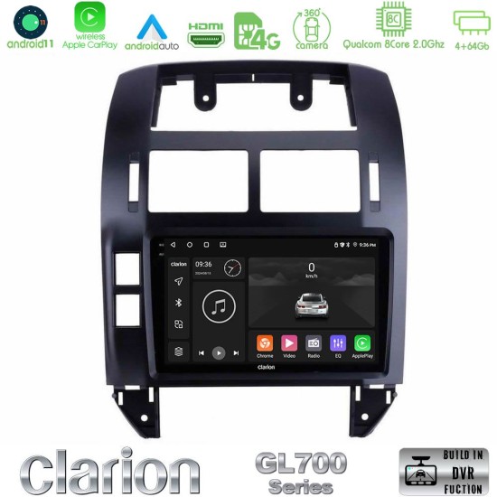 Clarion GL700 Series 8Core Android13 4+64GB VW Polo 2002-2009 Navigation Multimedia Tablet 9" Με Carplay & Android Auto