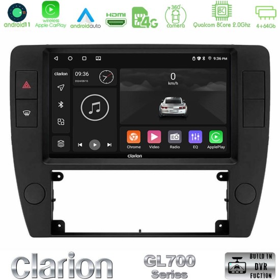Clarion GL700 Series 8Core Android13 4+64GB VW Passat B5 2001-2005 Navigation Multimedia Tablet 9" Με Carplay & Android Auto