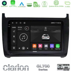 Clarion GL700 Series 8Core Android13 4+64GB Vw Polo 2009-2014 Navigation Multimedia Tablet 9" Με Carplay & Android Auto