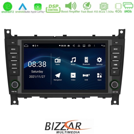 Bizzar Mercedes W203 Facelift OEM 8core Android12 4+64GB Navigation Multimedia Deckless 8" (OEM STYLE)