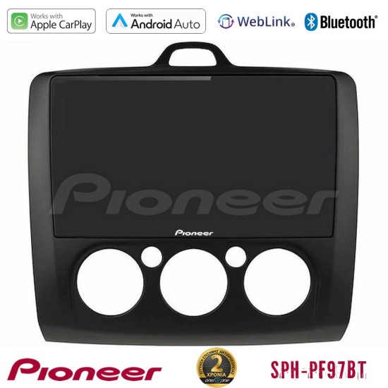 Pioneer SPH-PF97BT Series    Ford Focus Manual AC Multimedia Station 9" (Tablet Style) (Μαύρο Χρώμα) Με Carplay & Android Auto