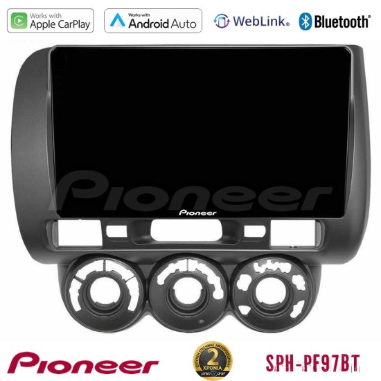 Pioneer SPH-PF97BT Series    Honda Jazz 2002-2008 (Manual A/C) Multimedia Station 9" (Tablet Style) Με Carplay & Android Auto