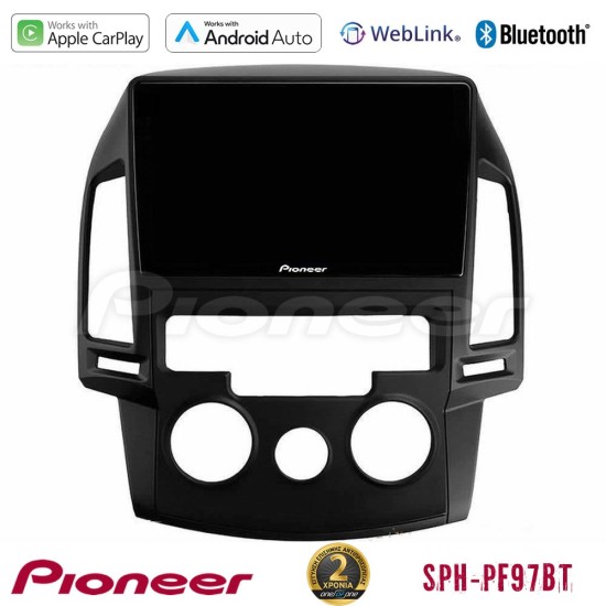 Pioneer SPH-PF97BT Series    Hyundai i30 2007-2012 Manual A/C Multimedia Station 9" (Tablet Style) Με Carplay & Android Auto