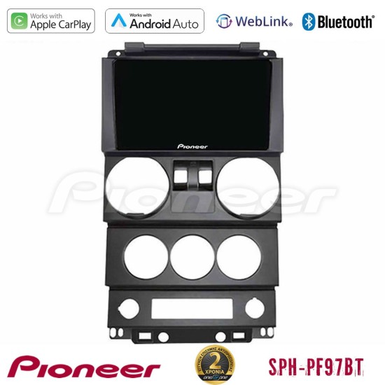 Pioneer SPH-PF97BT Series    Jeep Wrangler 2Door 2008-2010 Multimedia Station 9" (Tablet Style) Με Carplay & Android Auto