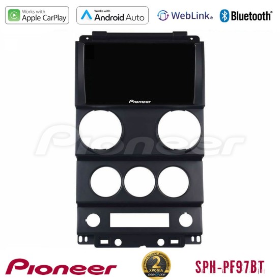 Pioneer SPH-PF97BT Series    Jeep Wrangler 2Door 2008-2010 Multimedia Station 9" (Tablet Style) Με Carplay & Android Auto