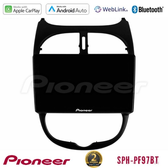 Pioneer SPH-PF97BT Series    Peugeot 206 Multimedia Station 9" (Tablet Style) Με Carplay & Android Auto