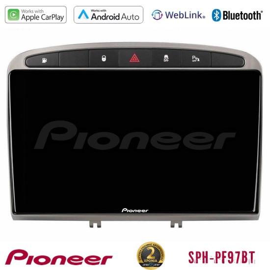 Pioneer SPH-PF97BT Series    Peugeot 308/RCZ Multimedia Station 9" (Tablet Style) (Ασημί Χρώμα) Με Carplay & Android Auto