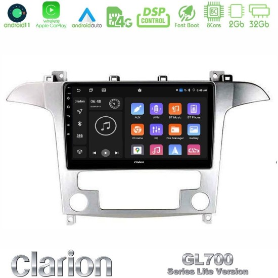 Clarion GL700 Lite Series Ford S-Max 2006-2012 8Core Android11 2+32GB Navigation Multimedia Tablet 9" Με Carplay & Android Auto Με Carplay & Android Auto Clarion GL700 Lite Series Ford S-Max 2006-2012 8Core Android11 2+32GB Navigation Multimedia Tablet 9" Με Carplay & Android Auto Με Carplay & Android Auto