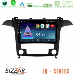 Bizzar LQ Series 4Core Android14 2+32GB Ford S-Max 2006-2012 Navigation Multimedia Tablet 9" Με Carplay & Android Auto