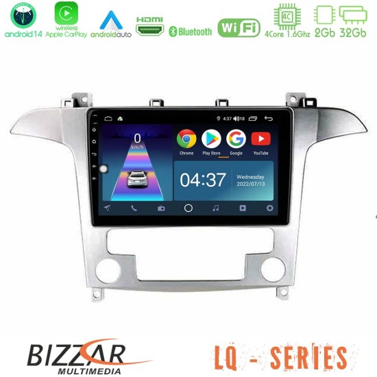 Bizzar LQ Series 4Core Android14 2+32GB Ford S-Max 2006-2012 Navigation Multimedia Tablet 9" Με Carplay & Android Auto