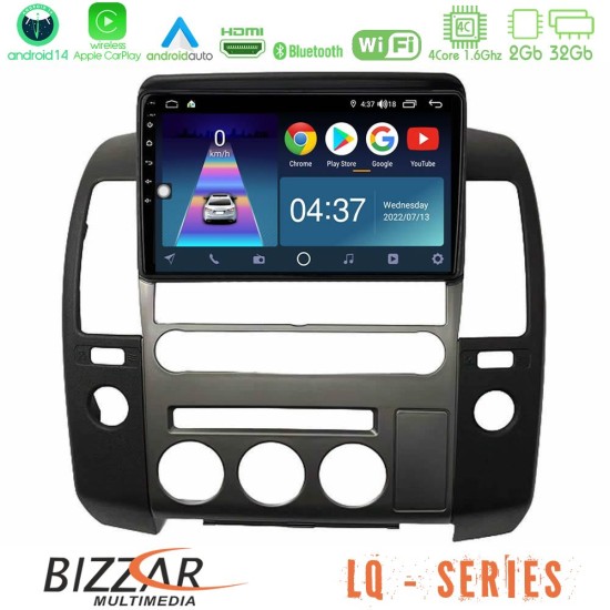 Bizzar LQ Series 4Core Android14 2+32GB  Nissan Navara D40 2006-2012 (με εργ.οθόνη) Navigation Multimedia Tablet 9" Με Carplay & Android Auto