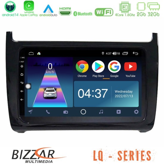 Bizzar LQ Series 4Core Android14 2+32GB Vw Polo Navigation Multimedia Tablet 9" Με Carplay & Android Auto