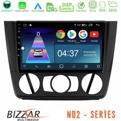 Bizzar ND2 Series 8Core Android14 2+32GB BMW 1Series E81/E82/E87/E88 (MANUAL A/C) Navigation Multimedia Tablet 9" Με Carplay & Android Auto Bizzar ND2 Series 8Core Android14 2+32GB BMW 1Series E81/E82/E87/E88 (MANUAL A/C) Navigation Multimedia Tablet 9" Με Carplay & Android Auto