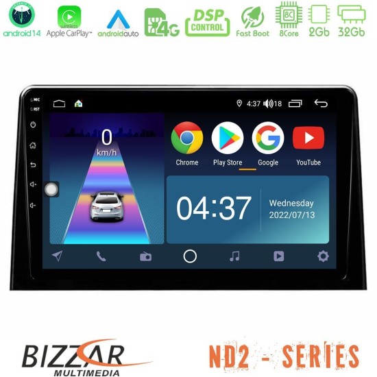 Bizzar ND2 Series 8Core Android14 2+32GB  Peugeot Partner / Citroën Berlingo 2020-> Navigation Multimedia Tablet 10" Με Carplay & Android Auto