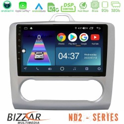 Bizzar ND2 Series 8Core Android14 2+32GB Ford Focus Auto AC Navigation Multimedia Tablet 9" Με Carplay & Android Auto Bizzar ND2 Series 8Core Android14 2+32GB Ford Focus Auto AC Navigation Multimedia Tablet 9" Με Carplay & Android Auto