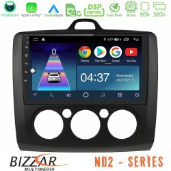 Bizzar ND2 Series 8Core Android14 2+32GB Ford Focus Manual AC Navigation Multimedia Tablet 9" (Μαύρο Χρώμα) Με Carplay & Android Auto Bizzar ND2 Series 8Core Android14 2+32GB Ford Focus Manual AC Navigation Multimedia Tablet 9" (Μαύρο Χρώμα) Με Carplay & Android Auto