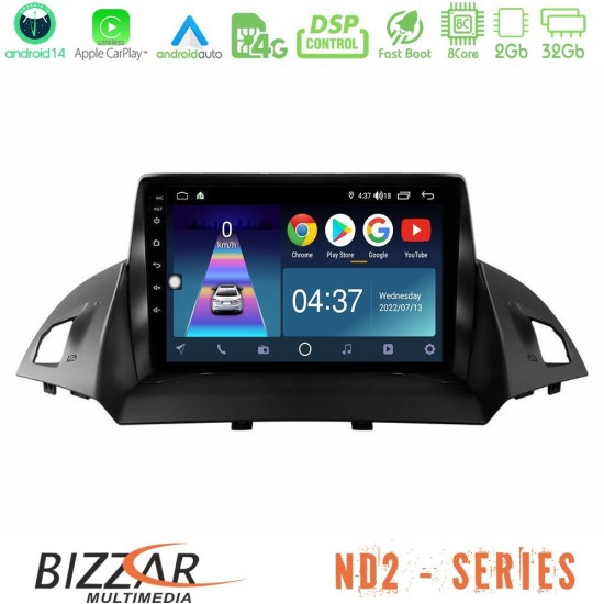 Bizzar ND2 Series 8Core Android14 2+32GB  Ford C-Max/Kuga Navigation Multimedia Tablet 9" Με Carplay & Android Auto