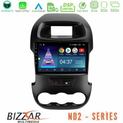 Bizzar ND2 Series 8Core Android14 2+32GB Ford Ranger 2012-2016 Navigation Multimedia Tablet 9" Με Carplay & Android Auto Bizzar ND2 Series 8Core Android14 2+32GB Ford Ranger 2012-2016 Navigation Multimedia Tablet 9" Με Carplay & Android Auto
