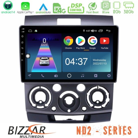 Bizzar ND2 Series 8Core Android14 2+32GB  Ford Ranger/Mazda BT50 Navigation Multimedia Tablet 9" Με Carplay & Android Auto
