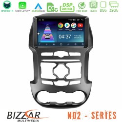 Bizzar ND2 Series 8Core Android14 2+32GB Ford Ranger 2012-2016 Navigation Multimedia Tablet 9" Με Carplay & Android Auto Bizzar ND2 Series 8Core Android14 2+32GB Ford Ranger 2012-2016 Navigation Multimedia Tablet 9" Με Carplay & Android Auto