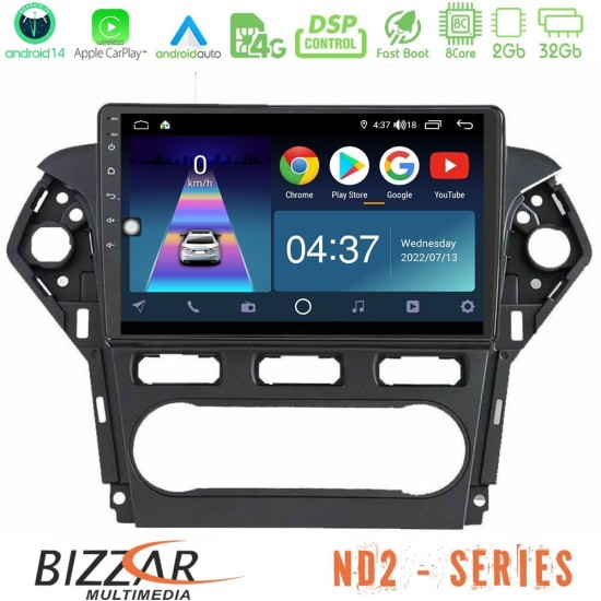 Bizzar ND2 Series 8Core Android14 2+32GB  Ford Mondeo 2011-2014 Navigation Multimedia Tablet 9" Με Carplay & Android Auto