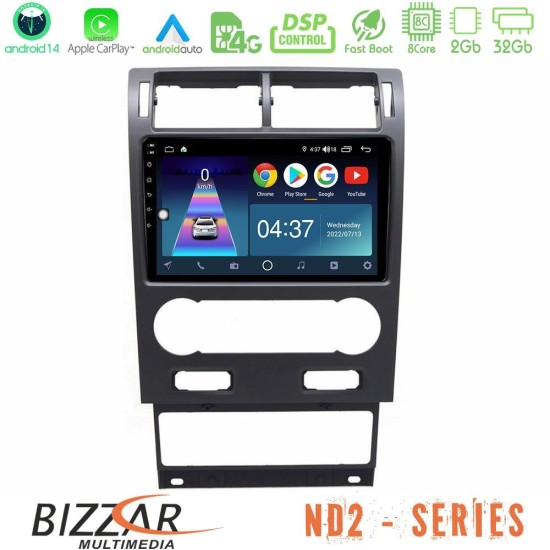 Bizzar ND2 Series 8Core Android14 2+32GB  Ford Mondeo 2004-2007 Navigation Multimedia Tablet 9" Με Carplay & Android Auto