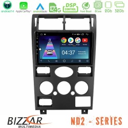 Bizzar ND2 Series 8Core Android14 2+32GB Ford Mondeo 2001-2004 Navigation Multimedia Tablet 9" Με Carplay & Android Auto Bizzar ND2 Series 8Core Android14 2+32GB Ford Mondeo 2001-2004 Navigation Multimedia Tablet 9" Με Carplay & Android Auto
