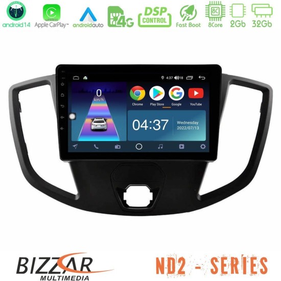 Bizzar ND2 Series 8Core Android14 2+32GB  Ford Transit 2014-> Navigation Multimedia Tablet 9" Με Carplay & Android Auto