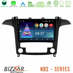 Bizzar ND2 Series 8Core Android14 2+32GB Ford S-Max 2006-2012 Navigation Multimedia Tablet 9" Με Carplay & Android Auto Bizzar ND2 Series 8Core Android14 2+32GB Ford S-Max 2006-2012 Navigation Multimedia Tablet 9" Με Carplay & Android Auto