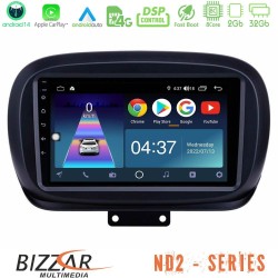 Bizzar ND2 Series 8Core Android14 2+32GB Fiat 500X Navigation Multimedia Tablet 9" Με Carplay & Android Auto Bizzar ND2 Series 8Core Android14 2+32GB Fiat 500X Navigation Multimedia Tablet 9" Με Carplay & Android Auto