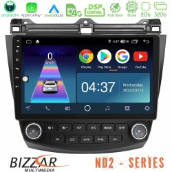 Bizzar ND2 Series 8Core Android14 2+32GB Honda Accord 2002-2008 Navigation Multimedia Tablet 10" Με Carplay & Android Auto Bizzar ND2 Series 8Core Android14 2+32GB Honda Accord 2002-2008 Navigation Multimedia Tablet 10" Με Carplay & Android Auto
