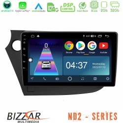 Bizzar ND2 Series 8Core Android14 2+32GB  Honda Insight 2009-2015 Navigation Multimedia Tablet 9" Με Carplay & Android Auto