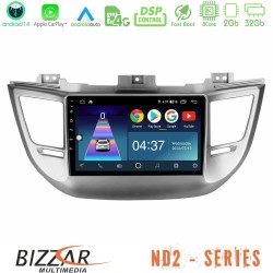 Bizzar ND2 Series 8Core Android14 2+32GB Hyundai Tucson 2015-2018 Navigation Multimedia Tablet 9" Με Carplay & Android Auto Bizzar ND2 Series 8Core Android14 2+32GB Hyundai Tucson 2015-2018 Navigation Multimedia Tablet 9" Με Carplay & Android Auto