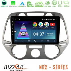 Bizzar ND2 Series 8Core Android14 2+32GB Hyundai i20 2009-2012 Manual A/C Navigation Multimedia Tablet 9" Με Carplay & Android Auto Bizzar ND2 Series 8Core Android14 2+32GB Hyundai i20 2009-2012 Manual A/C Navigation Multimedia Tablet 9" Με Carplay & Android Auto