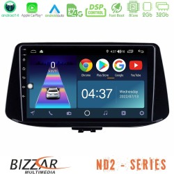 Bizzar ND2 Series 8Core Android14 2+32GB Hyundai i30 Navigation Multimedia Tablet 9" Με Carplay & Android Auto Bizzar ND2 Series 8Core Android14 2+32GB Hyundai i30 Navigation Multimedia Tablet 9" Με Carplay & Android Auto