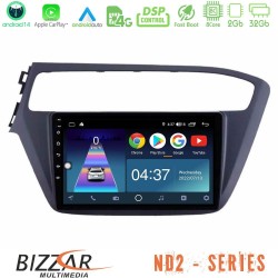 Bizzar ND2 Series 8Core Android14 2+32GB Hyundai i20 2018-2020 Navigation Multimedia Tablet 9" Με Carplay & Android Auto Bizzar ND2 Series 8Core Android14 2+32GB Hyundai i20 2018-2020 Navigation Multimedia Tablet 9" Με Carplay & Android Auto