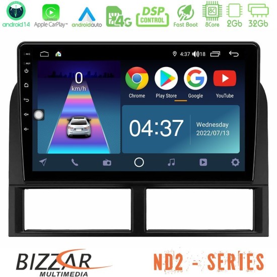 Bizzar ND2 Series 8Core Android14 2+32GB  Jeep Grand Cherokee 1999-2004 Navigation Multimedia Tablet 9" Με Carplay & Android Auto
