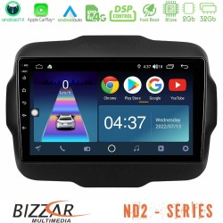 Bizzar ND2 Series 8Core Android14 2+32GB Jeep Renegade 2015-2019 Navigation Multimedia Tablet 9" Με Carplay & Android Auto Bizzar ND2 Series 8Core Android14 2+32GB Jeep Renegade 2015-2019 Navigation Multimedia Tablet 9" Με Carplay & Android Auto