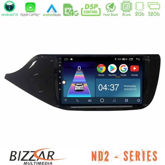 Bizzar ND2 Series 8Core Android14 2+32GB  Kia Ceed 2013-2017 Navigation Multimedia Tablet 9" Με Carplay & Android Auto