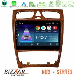 Bizzar ND2 Series 8Core Android14 2+32GB Mercedes C Class (W203) Navigation Multimedia Tablet 9" (Wooden Style) Με Carplay & Android Auto Bizzar ND2 Series 8Core Android14 2+32GB Mercedes C Class (W203) Navigation Multimedia Tablet 9" (Wooden Style) Με Carplay & Android Auto