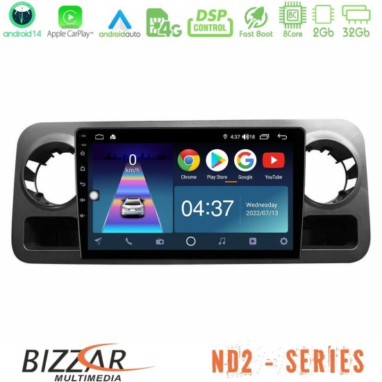Bizzar ND2 Series 8Core Android14 2+32GB  Mercedes Sprinter W907 Navigation Multimedia Tablet 10" Με Carplay & Android Auto