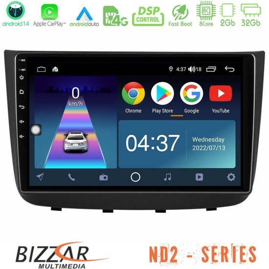 Bizzar ND2 Series 8Core Android14 2+32GB  Mercedes Vito/Viano 2003-2006 Navigation Multimedia Tablet 10" Με Carplay & Android Auto