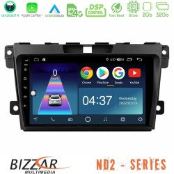 Bizzar ND2 Series 8Core Android14 2+32GB Mazda CX-7 2007-2011 Navigation Multimedia Tablet 9" Με Carplay & Android Auto Bizzar ND2 Series 8Core Android14 2+32GB Mazda CX-7 2007-2011 Navigation Multimedia Tablet 9" Με Carplay & Android Auto