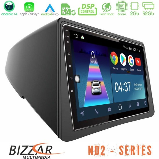 Bizzar ND2 Series 8Core Android14 2+32GB  Opel Mokka Navigation Multimedia Tablet 9" Με Carplay & Android Auto