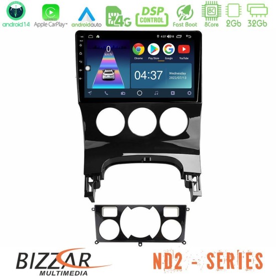 Bizzar ND2 Series 8Core Android14 2+32GB  Peugeot 3008 AUTO A/C Navigation Multimedia Tablet 9" Με Carplay & Android Auto