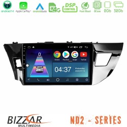 Bizzar ND2 Series 8Core Android14 2+32GB Toyota Corolla 2014-2016 Navigation Multimedia Tablet 9" Με Carplay & Android Auto Bizzar ND2 Series 8Core Android14 2+32GB Toyota Corolla 2014-2016 Navigation Multimedia Tablet 9" Με Carplay & Android Auto