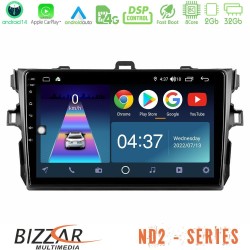 Bizzar ND2 Series 8Core Android14 2+32GB Toyota Corolla 2007-2012 Navigation Multimedia Tablet 9" Με Carplay & Android Auto Bizzar ND2 Series 8Core Android14 2+32GB Toyota Corolla 2007-2012 Navigation Multimedia Tablet 9" Με Carplay & Android Auto