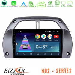 Bizzar ND2 Series 8Core Android14 2+32GB Toyota RAV4 2001 - 2006 Navigation Multimedia Tablet 9" Με Carplay & Android Auto Bizzar ND2 Series 8Core Android14 2+32GB Toyota RAV4 2001 - 2006 Navigation Multimedia Tablet 9" Με Carplay & Android Auto