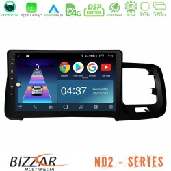 Bizzar ND2 Series 8Core Android14 2+32GB  Volvo S60 2010-2018 Navigation Multimedia Tablet 9" Με Carplay & Android Auto